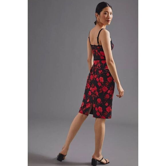 Anthropologie -Floral Sweetheart Pencil Dress -size 2 - Picture 2 of 9